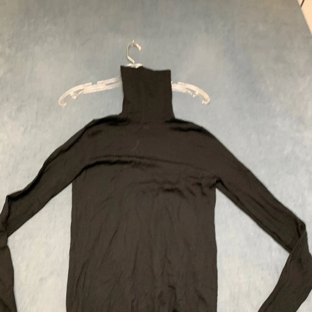 J.Crew Sweater Mens Small Black Turtle Neck Long Sleeve Casual Fit Ribbed Hem